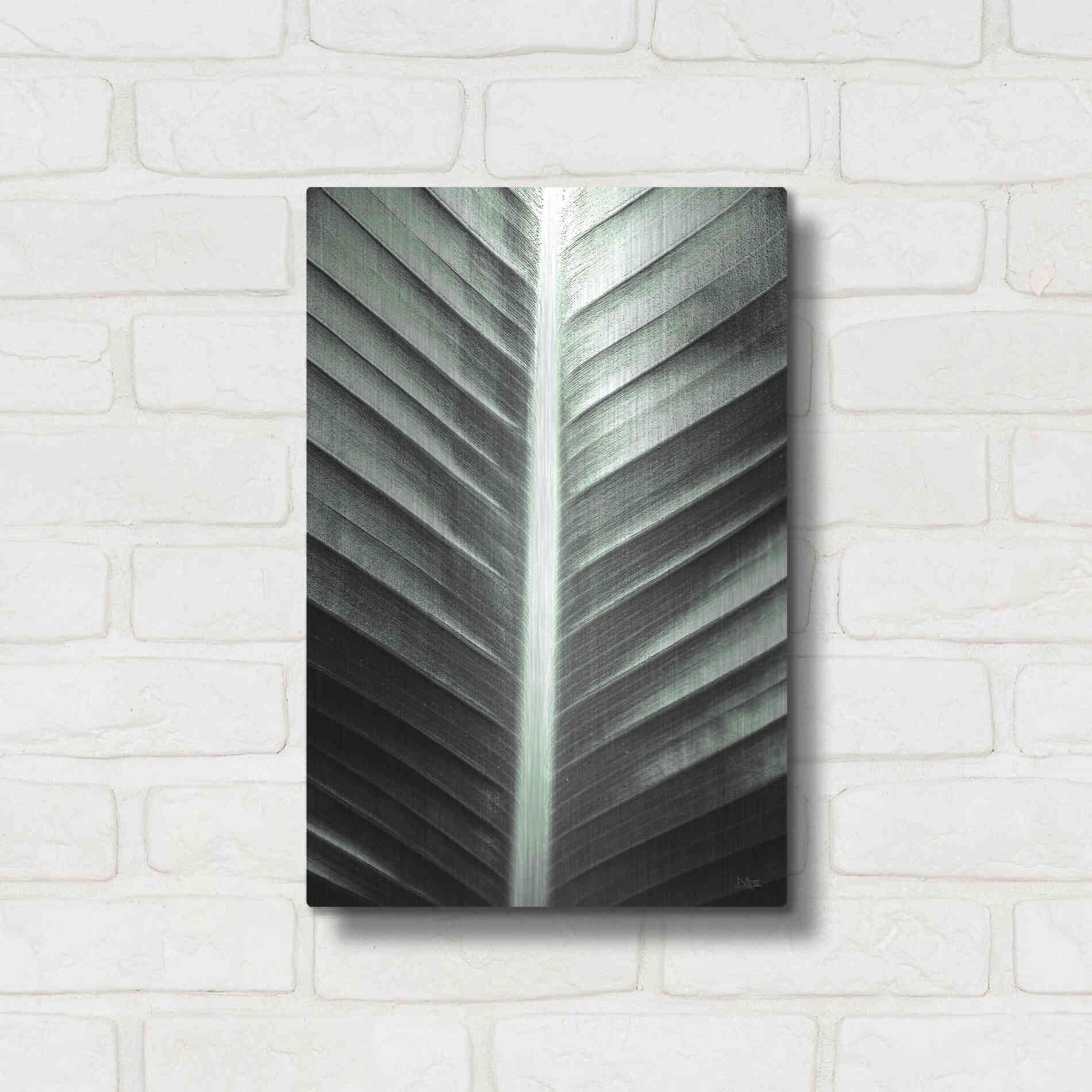 Luxe Metal Art 'Leaf Lines' by Donnie Quillen, Metal Wall Art,12x16