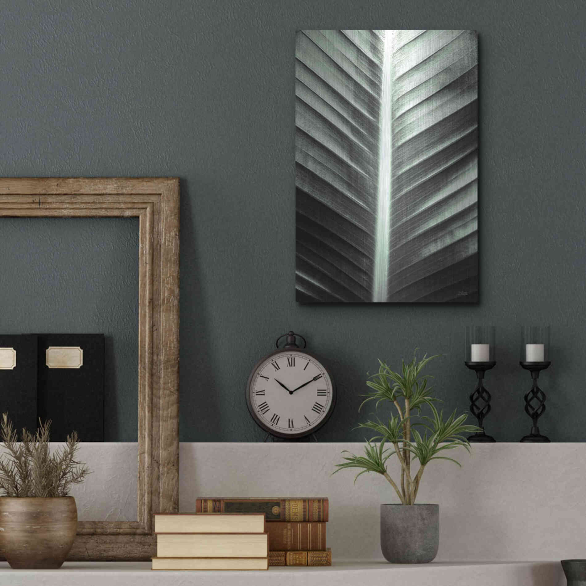 Luxe Metal Art 'Leaf Lines' by Donnie Quillen, Metal Wall Art,12x16