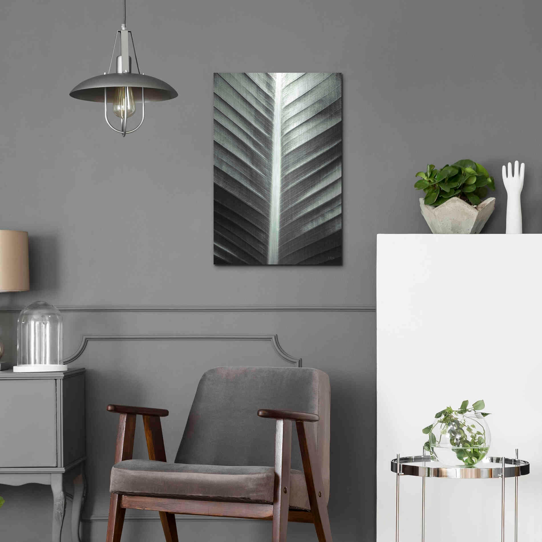 Luxe Metal Art 'Leaf Lines' by Donnie Quillen, Metal Wall Art,16x24