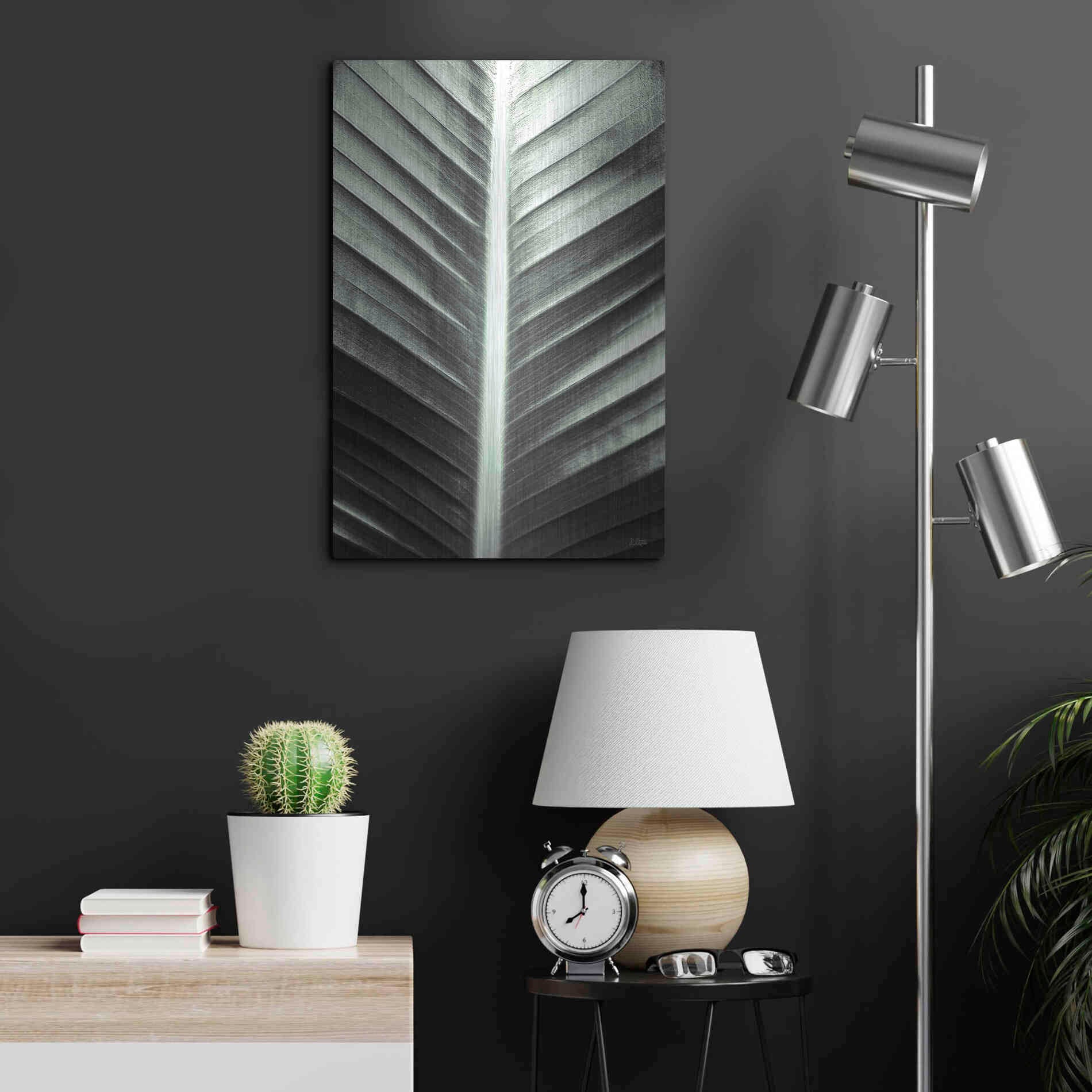 Luxe Metal Art 'Leaf Lines' by Donnie Quillen, Metal Wall Art,16x24