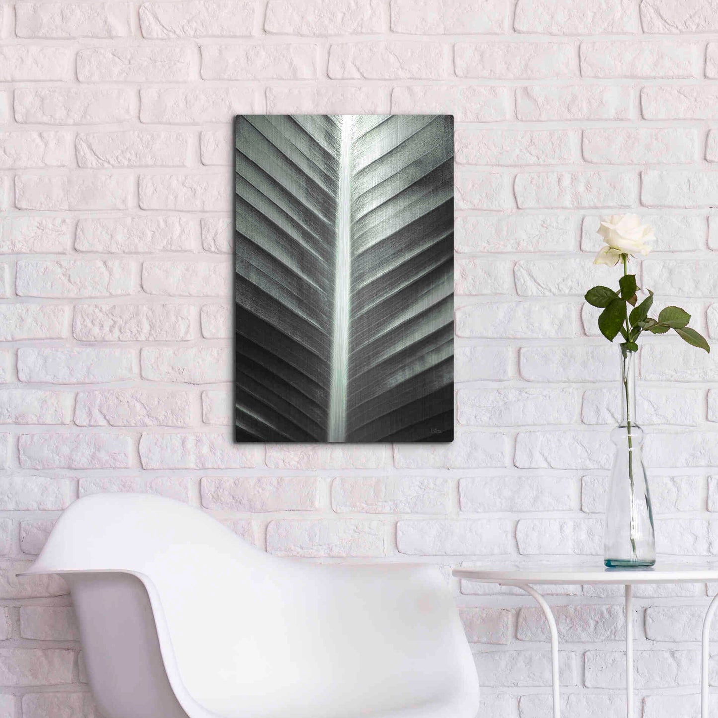 Luxe Metal Art 'Leaf Lines' by Donnie Quillen, Metal Wall Art,16x24