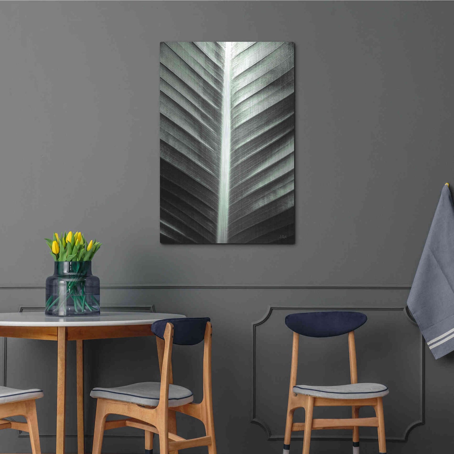 Luxe Metal Art 'Leaf Lines' by Donnie Quillen, Metal Wall Art,24x36