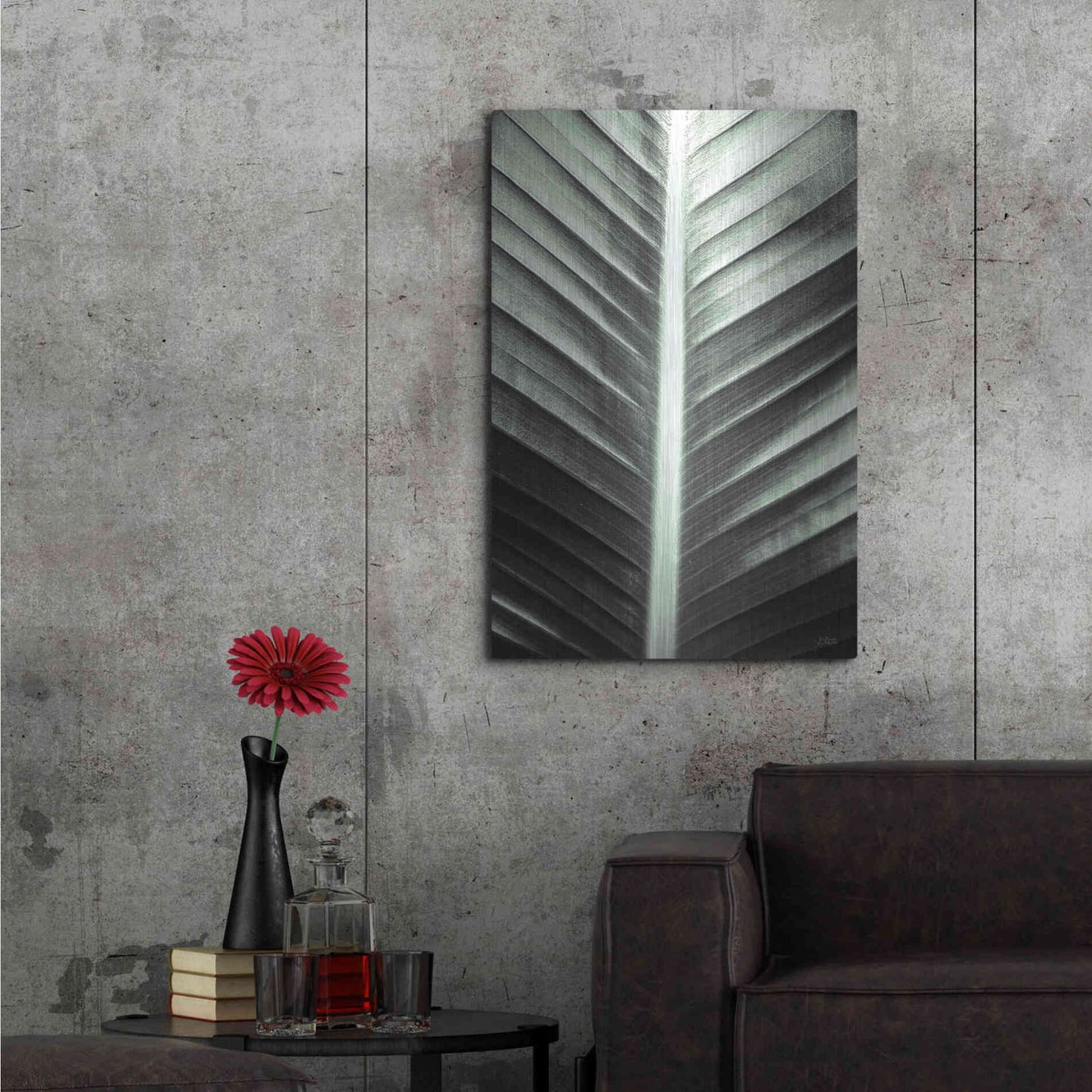 Luxe Metal Art 'Leaf Lines' by Donnie Quillen, Metal Wall Art,24x36