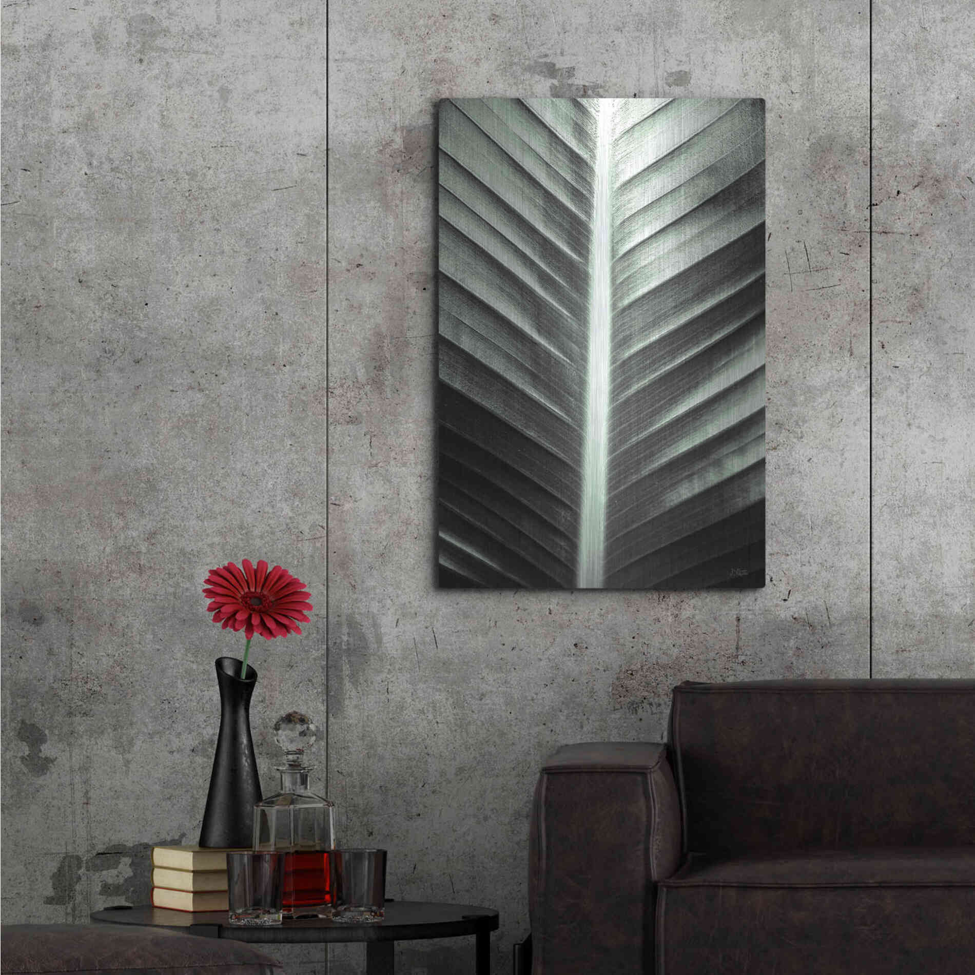 Luxe Metal Art 'Leaf Lines' by Donnie Quillen, Metal Wall Art,24x36