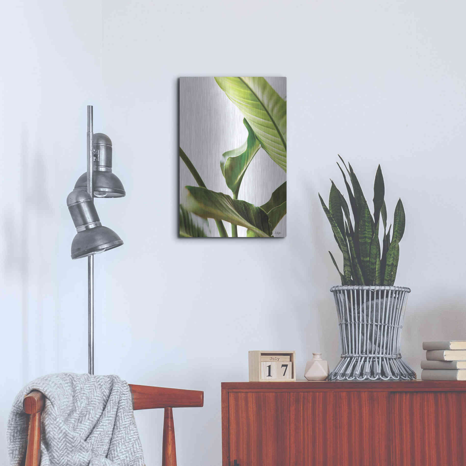 Luxe Metal Art 'Plant Leaves' by Donnie Quillen, Metal Wall Art,16x24