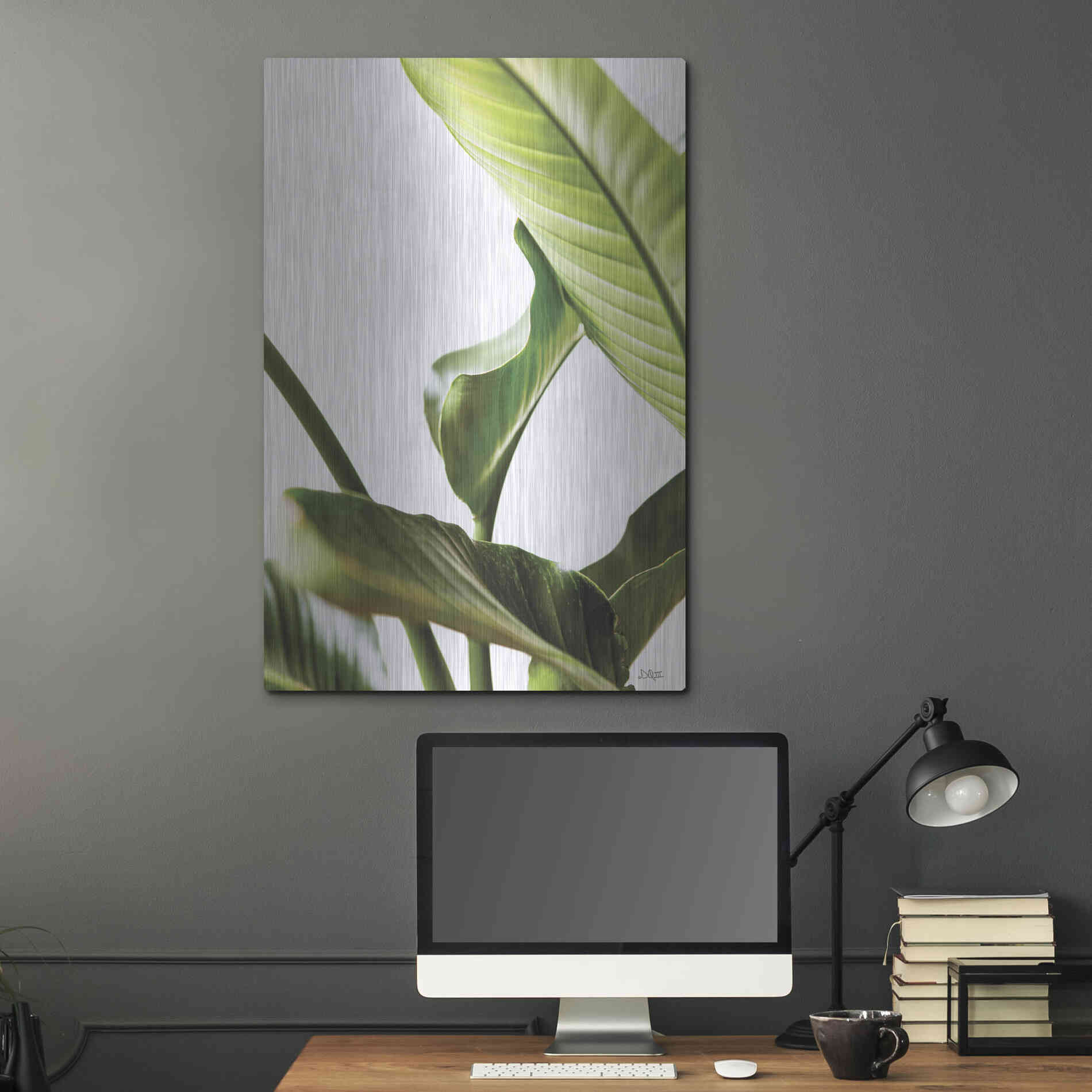 Luxe Metal Art 'Plant Leaves' by Donnie Quillen, Metal Wall Art,24x36