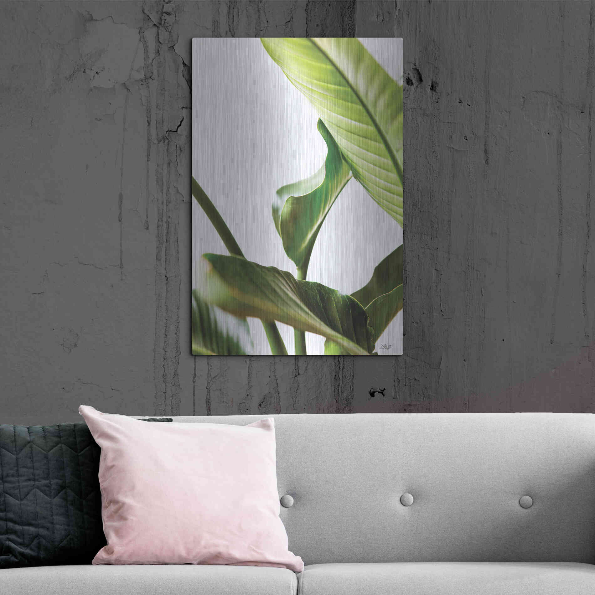 Luxe Metal Art 'Plant Leaves' by Donnie Quillen, Metal Wall Art,24x36