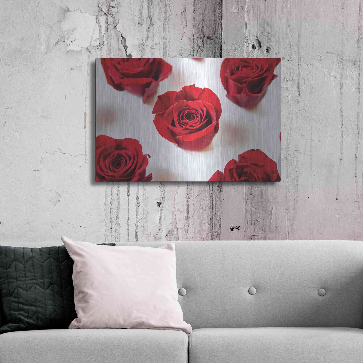 Luxe Metal Art 'Red Roses I' by Donnie Quillen, Metal Wall Art,36x24