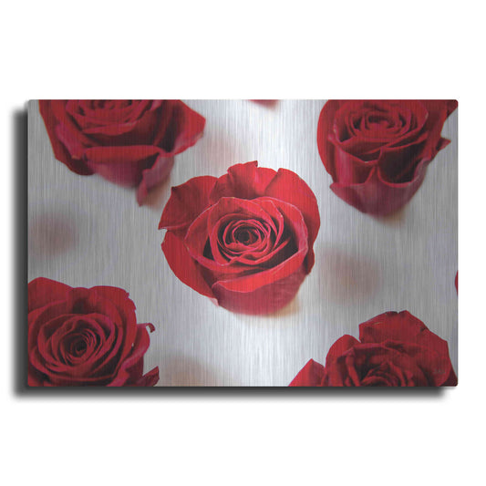 Luxe Metal Art 'Red Roses I' by Donnie Quillen, Metal Wall Art