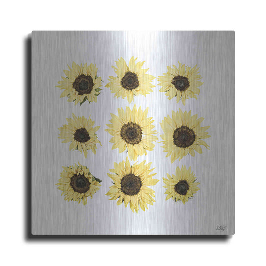 Luxe Metal Art 'Sunflowers in a Row II' by Donnie Quillen, Metal Wall Art