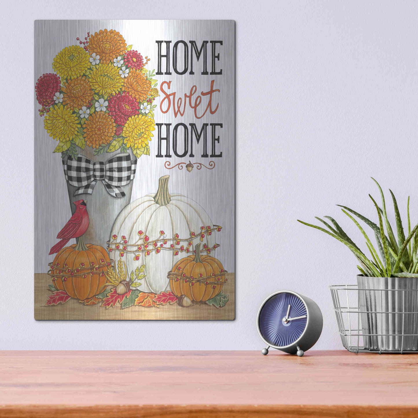 Luxe Metal Art 'Home Sweet Home' by Deb Strain, Metal Wall Art,12x16