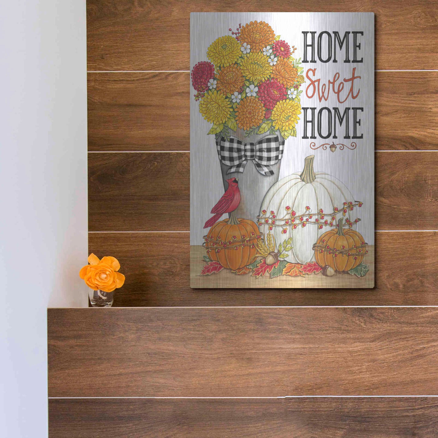 Luxe Metal Art 'Home Sweet Home' by Deb Strain, Metal Wall Art,12x16