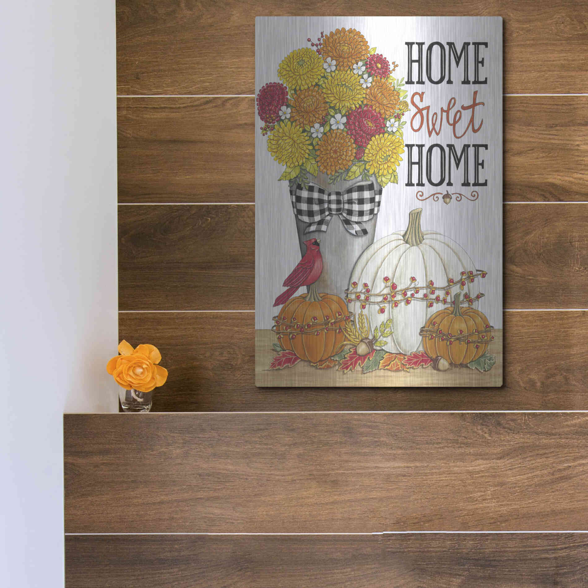 Luxe Metal Art 'Home Sweet Home' by Deb Strain, Metal Wall Art,12x16
