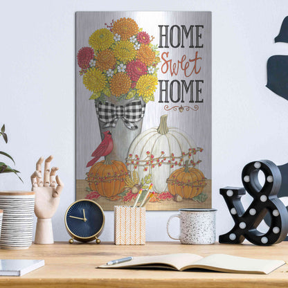 Luxe Metal Art 'Home Sweet Home' by Deb Strain, Metal Wall Art,12x16