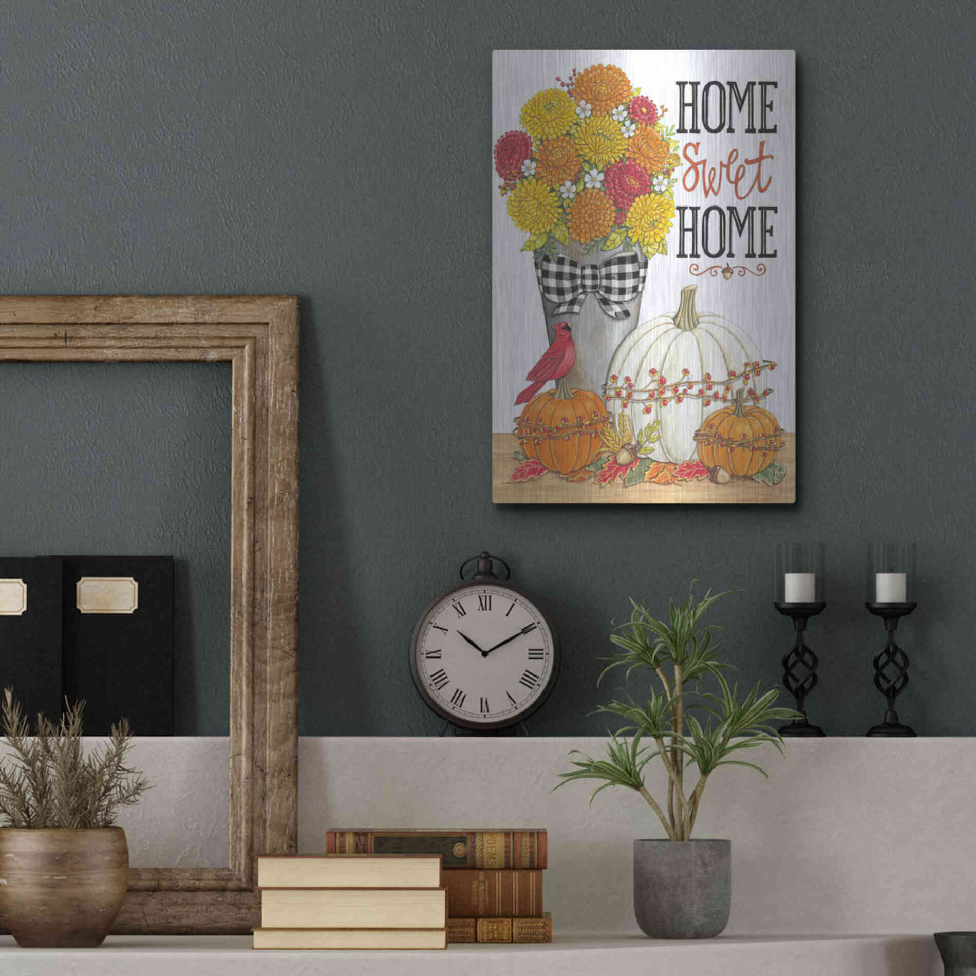 Luxe Metal Art 'Home Sweet Home' by Deb Strain, Metal Wall Art,12x16