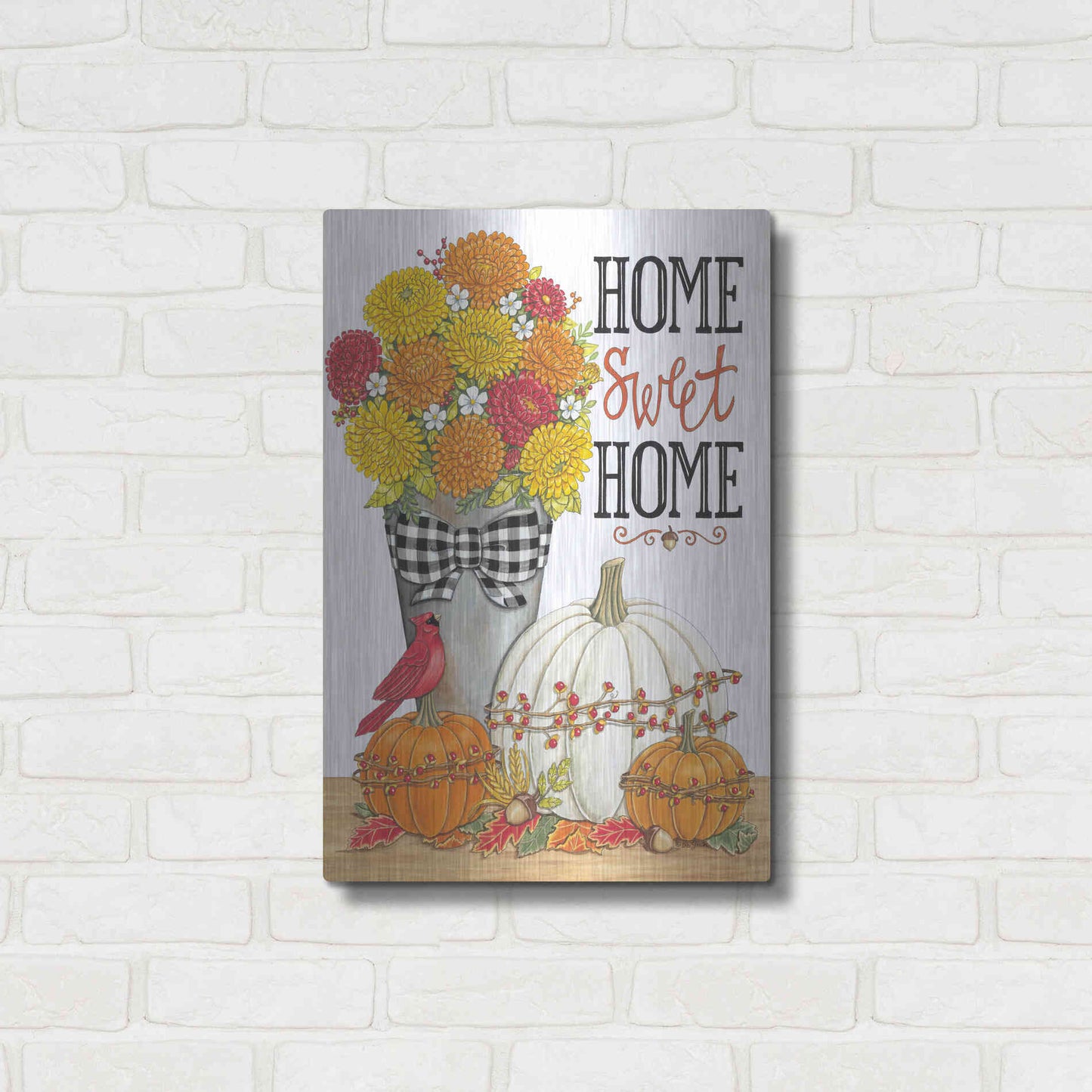 Luxe Metal Art 'Home Sweet Home' by Deb Strain, Metal Wall Art,16x24