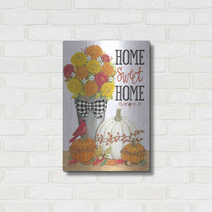 Luxe Metal Art 'Home Sweet Home' by Deb Strain, Metal Wall Art,16x24