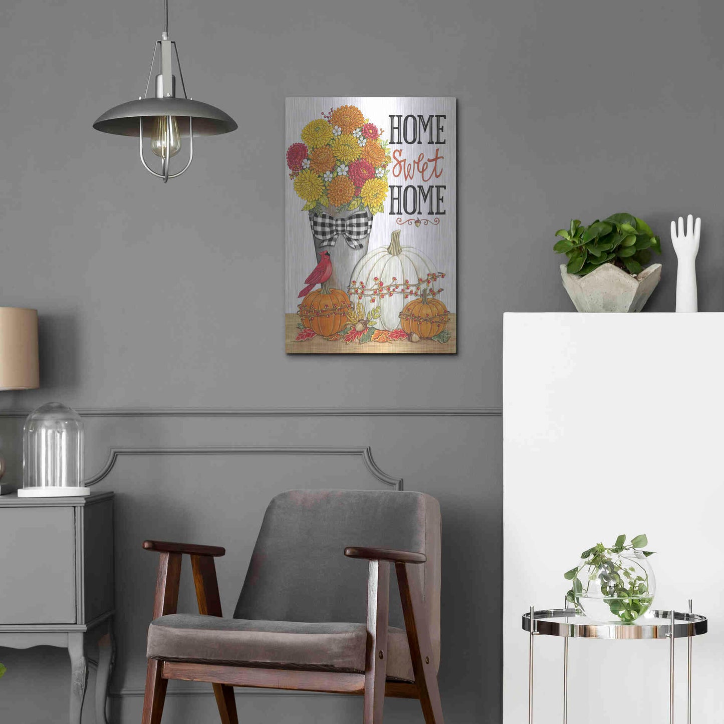 Luxe Metal Art 'Home Sweet Home' by Deb Strain, Metal Wall Art,16x24