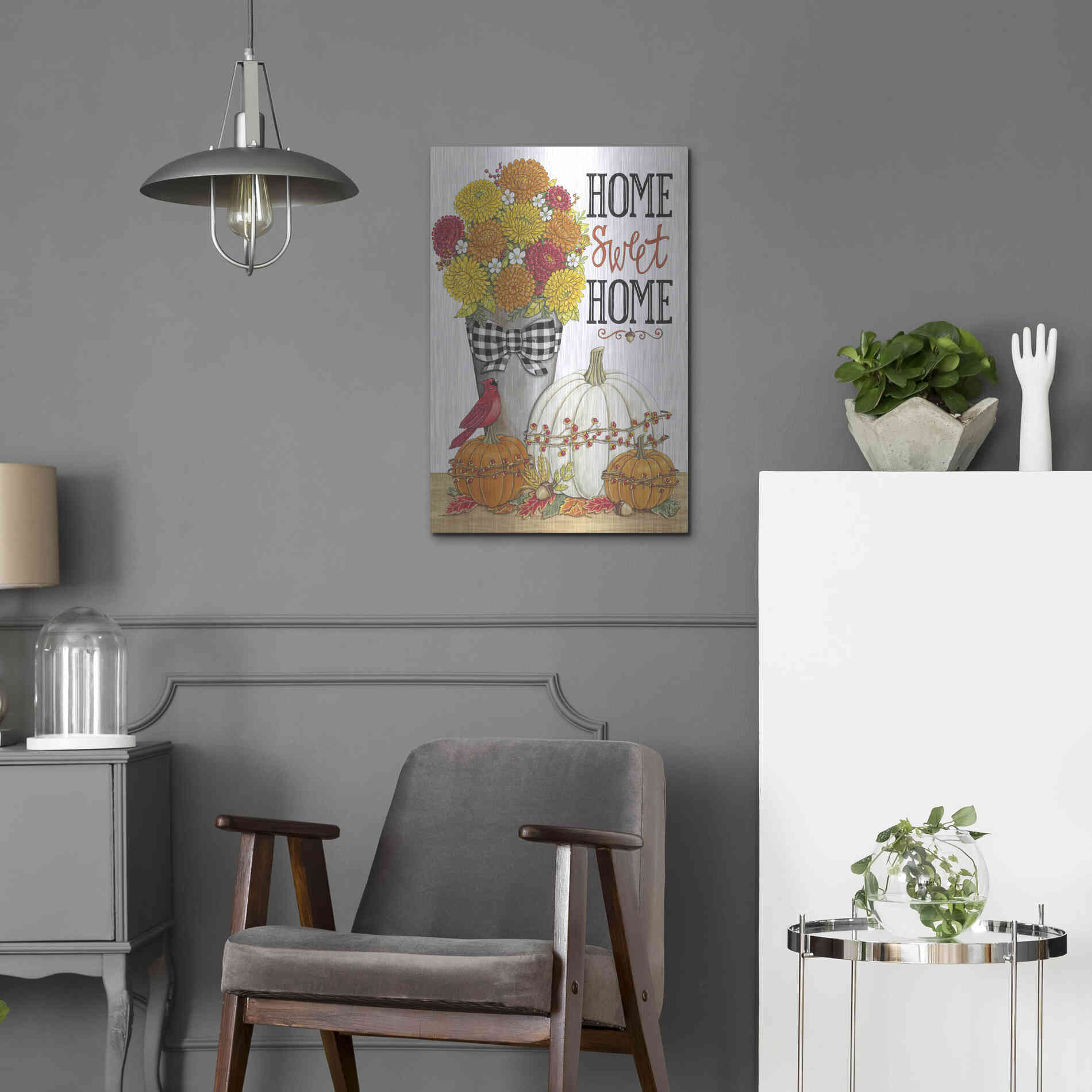 Luxe Metal Art 'Home Sweet Home' by Deb Strain, Metal Wall Art,16x24