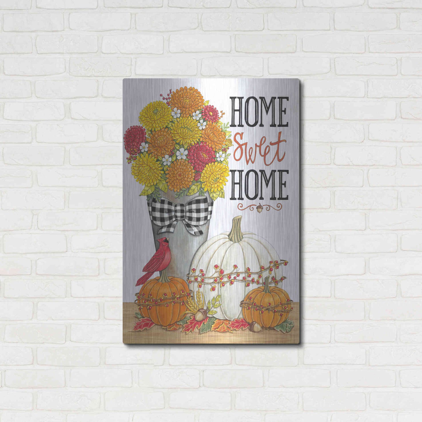 Luxe Metal Art 'Home Sweet Home' by Deb Strain, Metal Wall Art,24x36