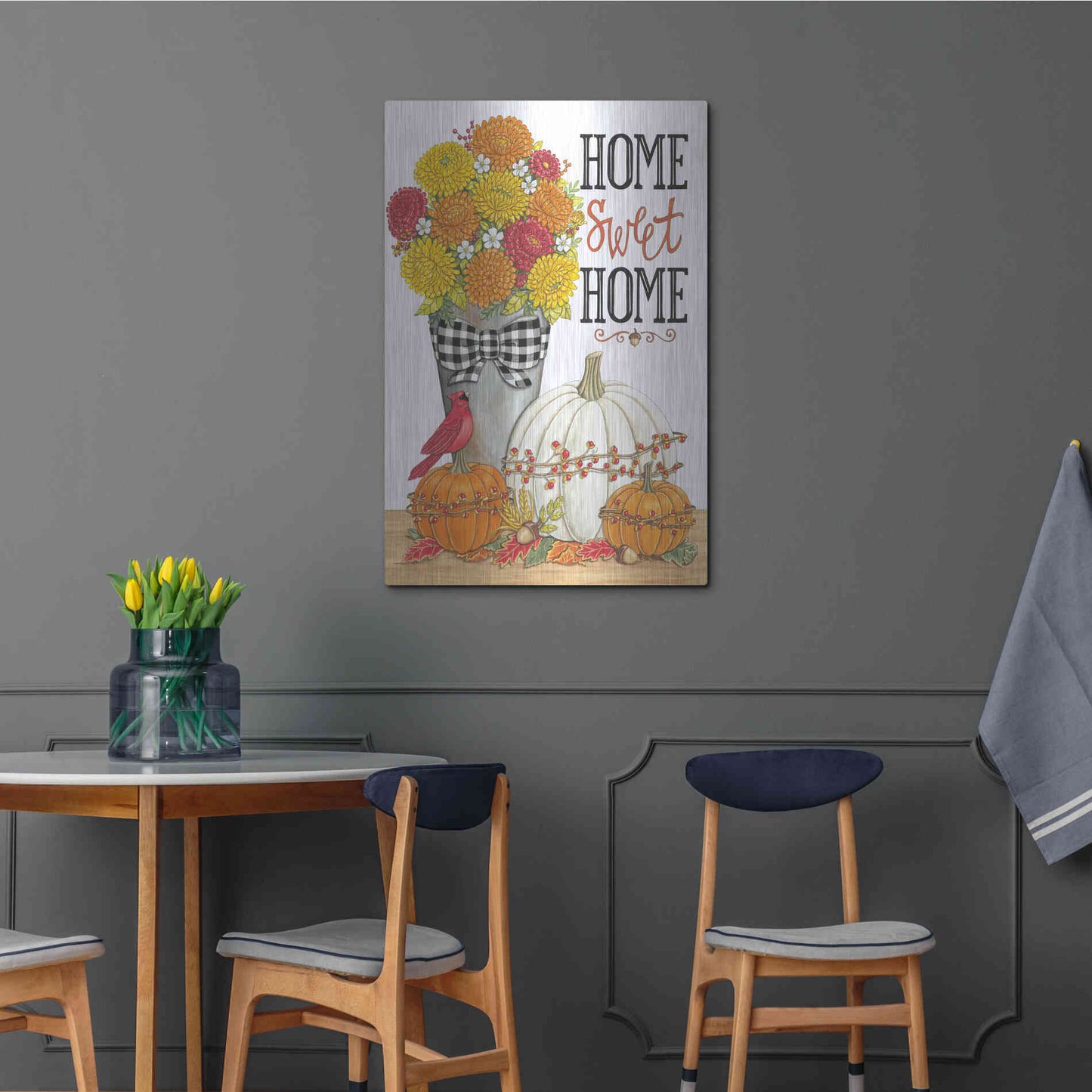 Luxe Metal Art 'Home Sweet Home' by Deb Strain, Metal Wall Art,24x36