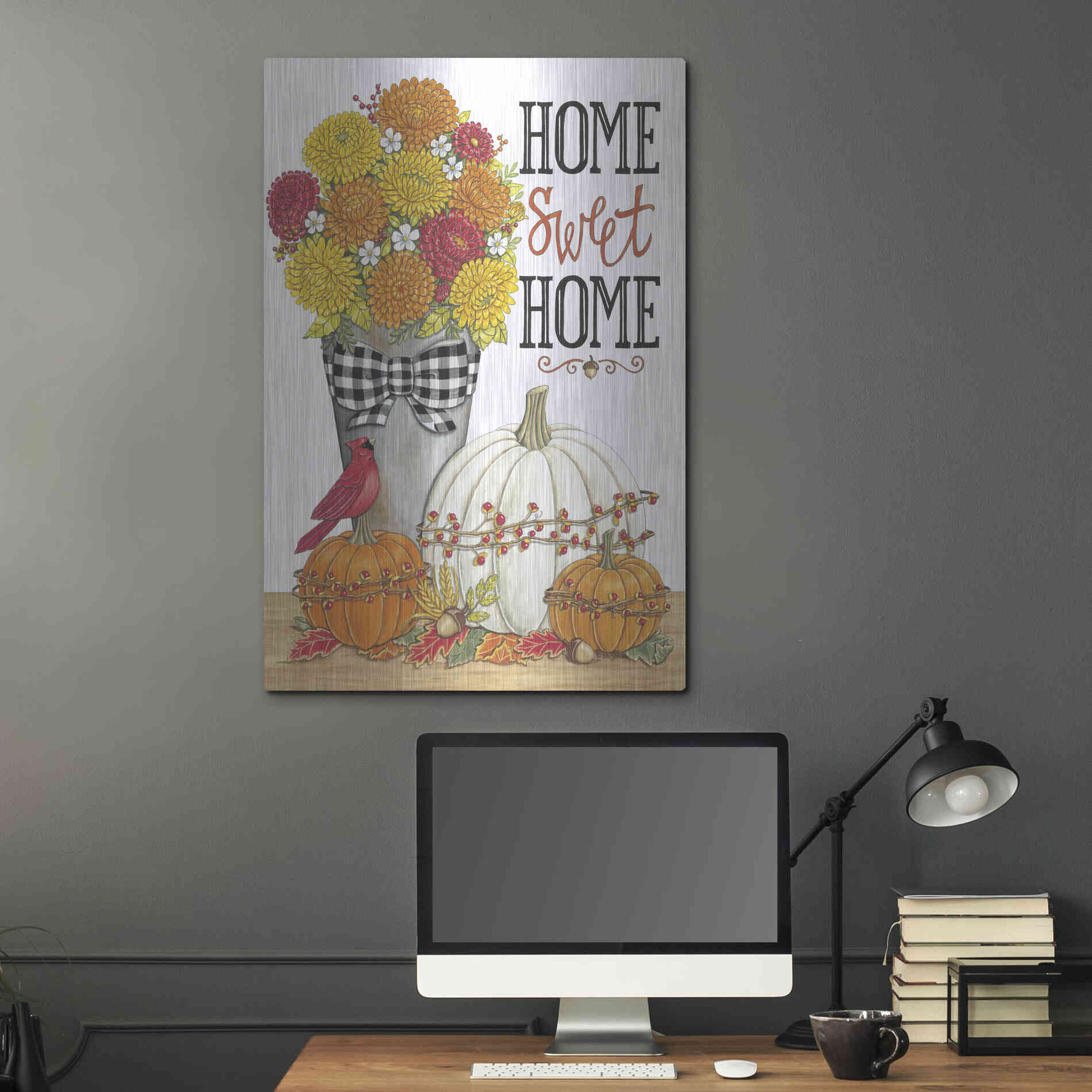 Luxe Metal Art 'Home Sweet Home' by Deb Strain, Metal Wall Art,24x36