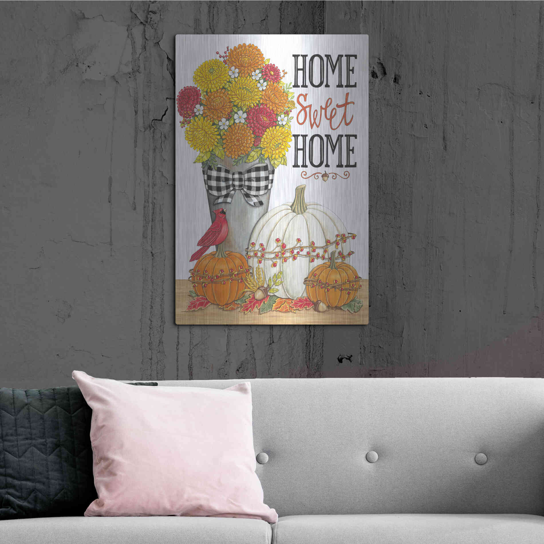 Luxe Metal Art 'Home Sweet Home' by Deb Strain, Metal Wall Art,24x36