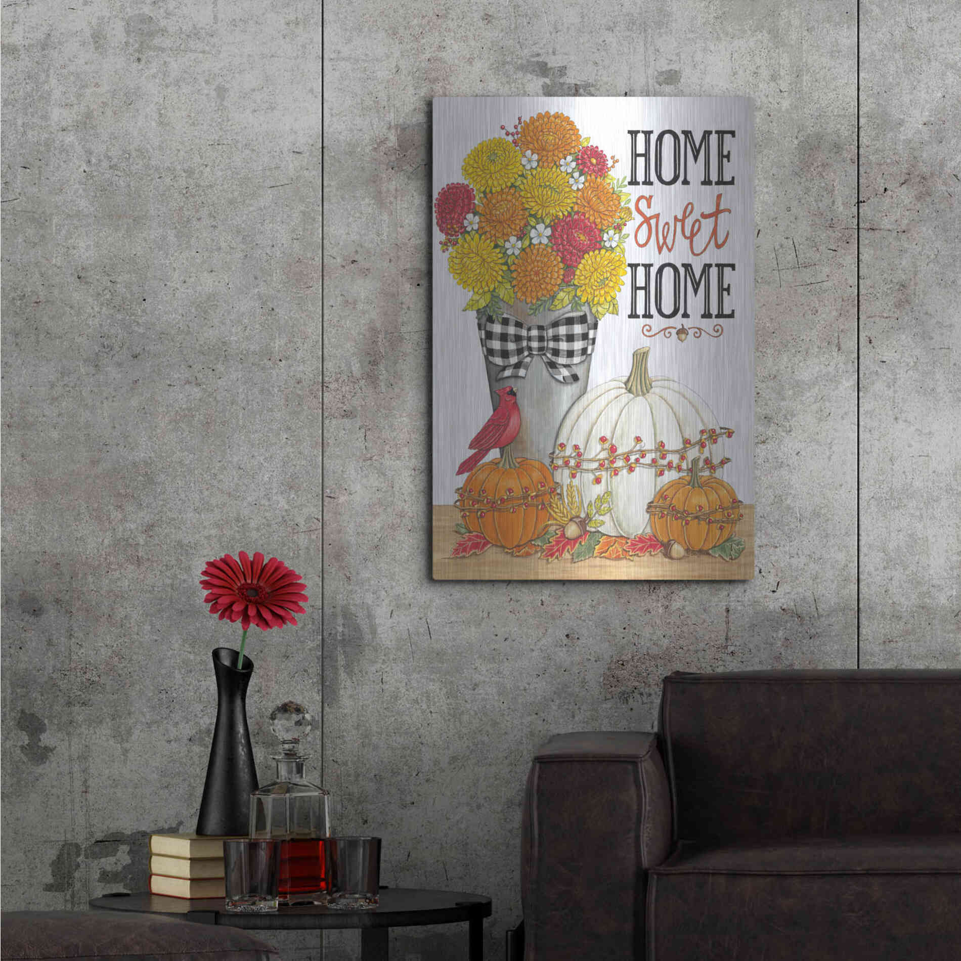 Luxe Metal Art 'Home Sweet Home' by Deb Strain, Metal Wall Art,24x36
