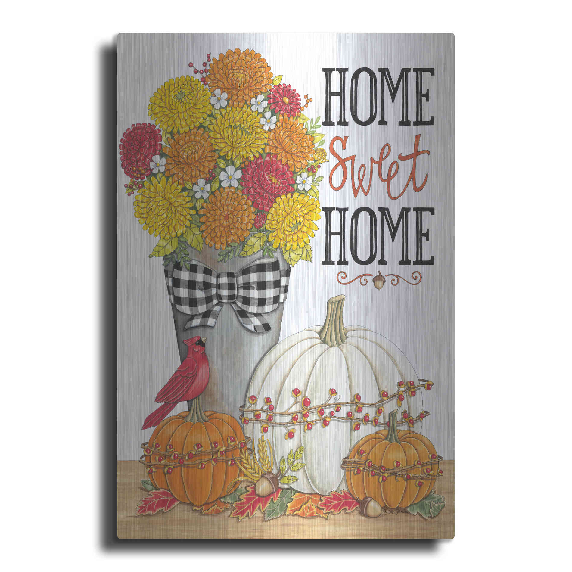 Luxe Metal Art 'Home Sweet Home' by Deb Strain, Metal Wall Art