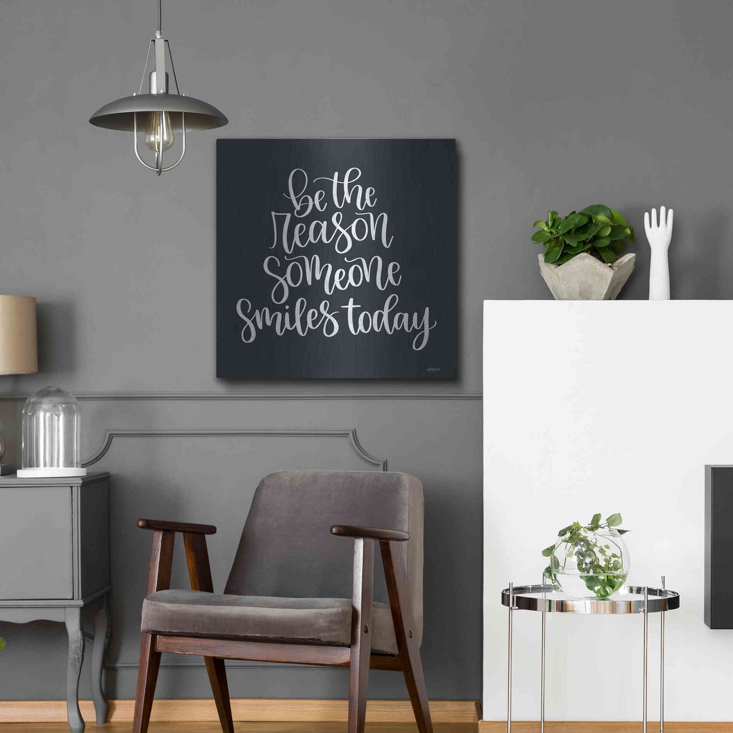 Luxe Metal Art 'Be the Reason' by Imperfect Dust, Metal Wall Art,24x24