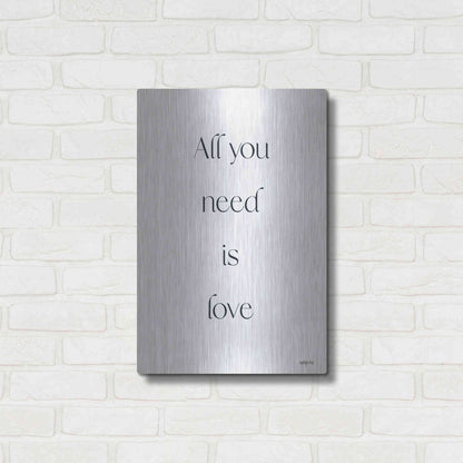 Luxe Metal Art 'All You Need is Love' by Imperfect Dust, Metal Wall Art,16x24