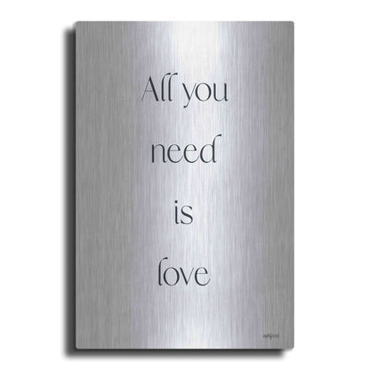 Luxe Metal Art 'All You Need is Love' by Imperfect Dust, Metal Wall Art