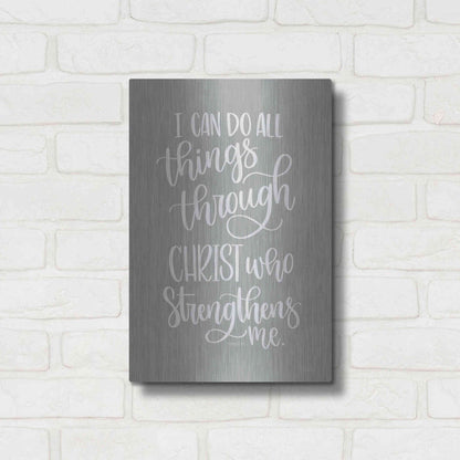 Luxe Metal Art 'I Can Do All Things' by Imperfect Dust, Metal Wall Art,12x16