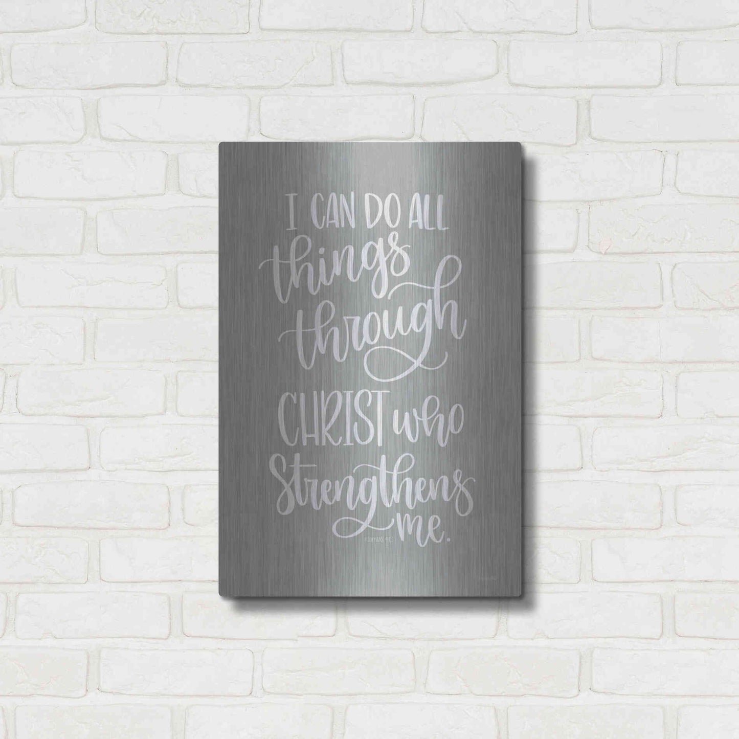 Luxe Metal Art 'I Can Do All Things' by Imperfect Dust, Metal Wall Art,16x24