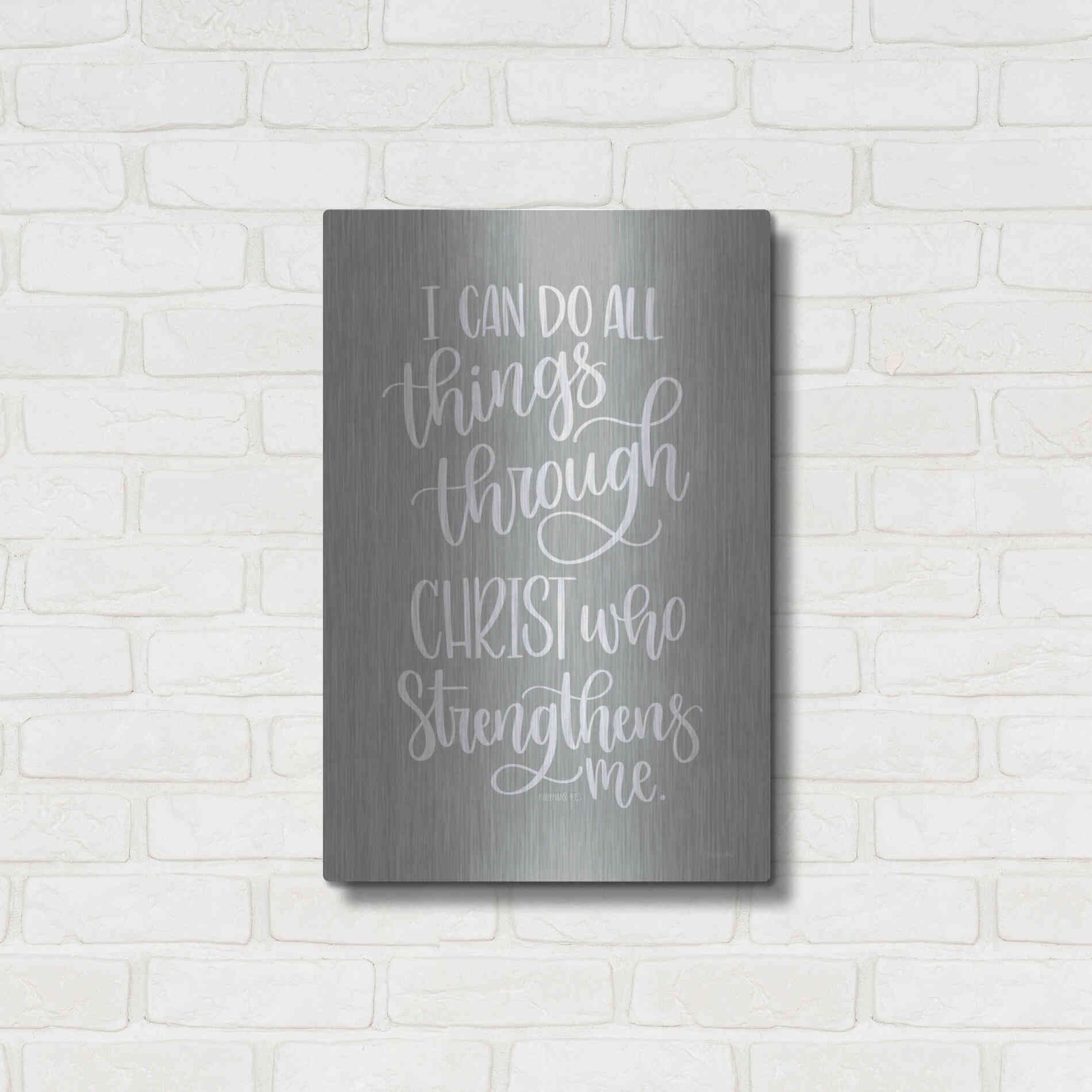 Luxe Metal Art 'I Can Do All Things' by Imperfect Dust, Metal Wall Art,16x24