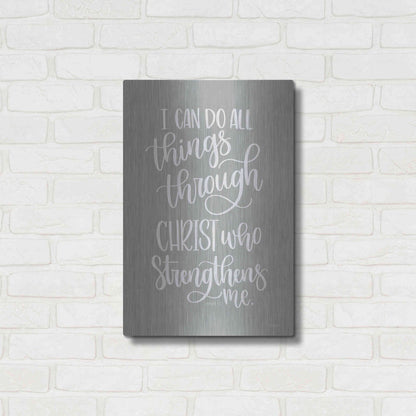 Luxe Metal Art 'I Can Do All Things' by Imperfect Dust, Metal Wall Art,16x24