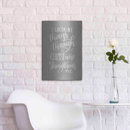 Luxe Metal Art 'I Can Do All Things' by Imperfect Dust, Metal Wall Art,16x24