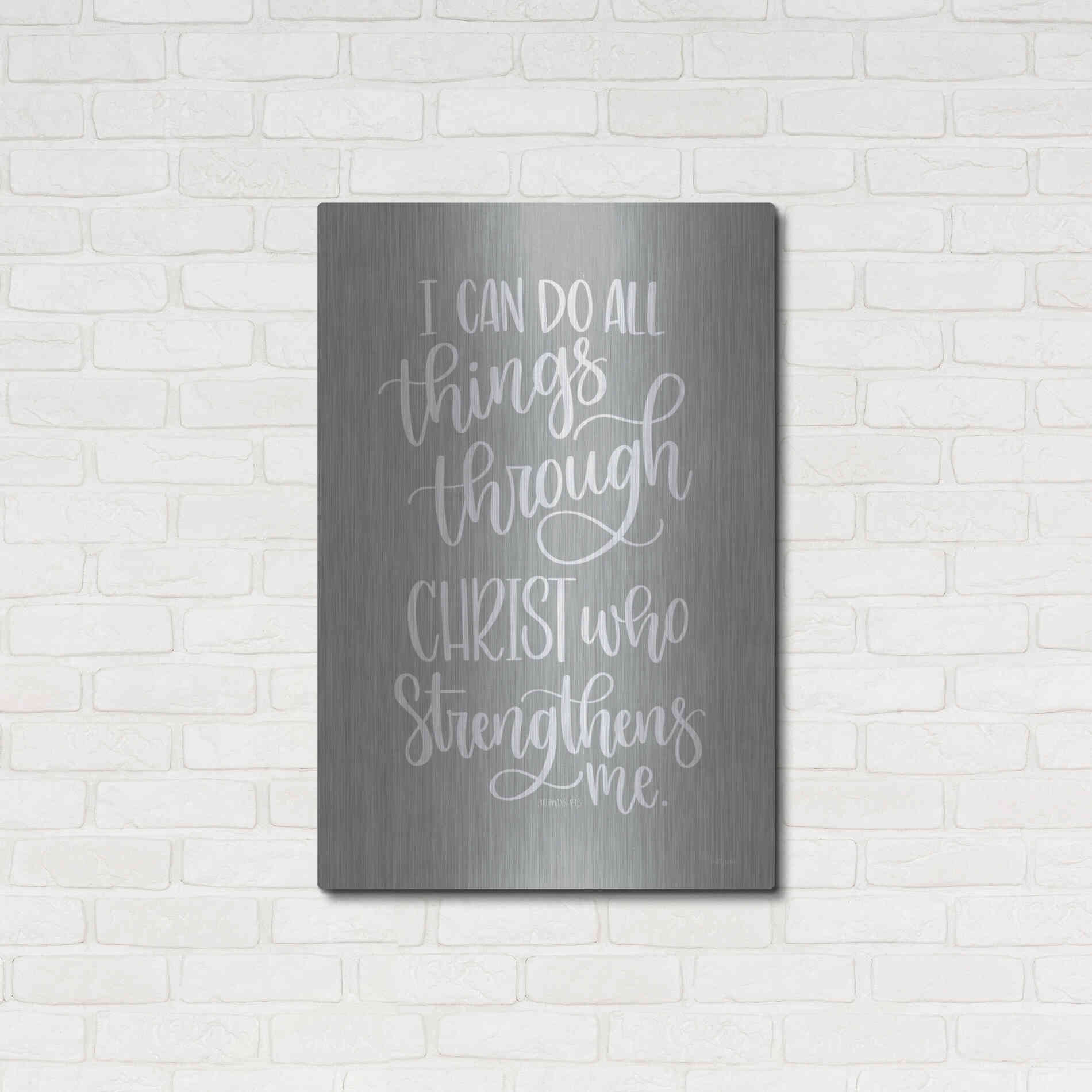 Luxe Metal Art 'I Can Do All Things' by Imperfect Dust, Metal Wall Art,24x36