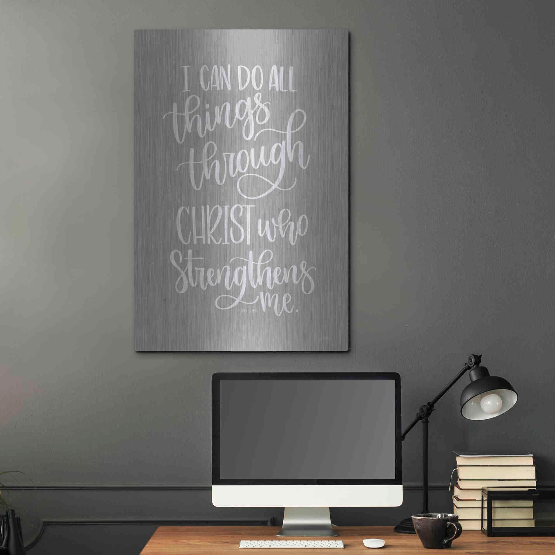 Luxe Metal Art 'I Can Do All Things' by Imperfect Dust, Metal Wall Art,24x36