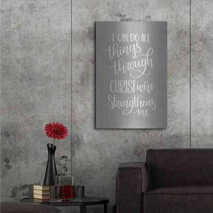 Luxe Metal Art 'I Can Do All Things' by Imperfect Dust, Metal Wall Art,24x36