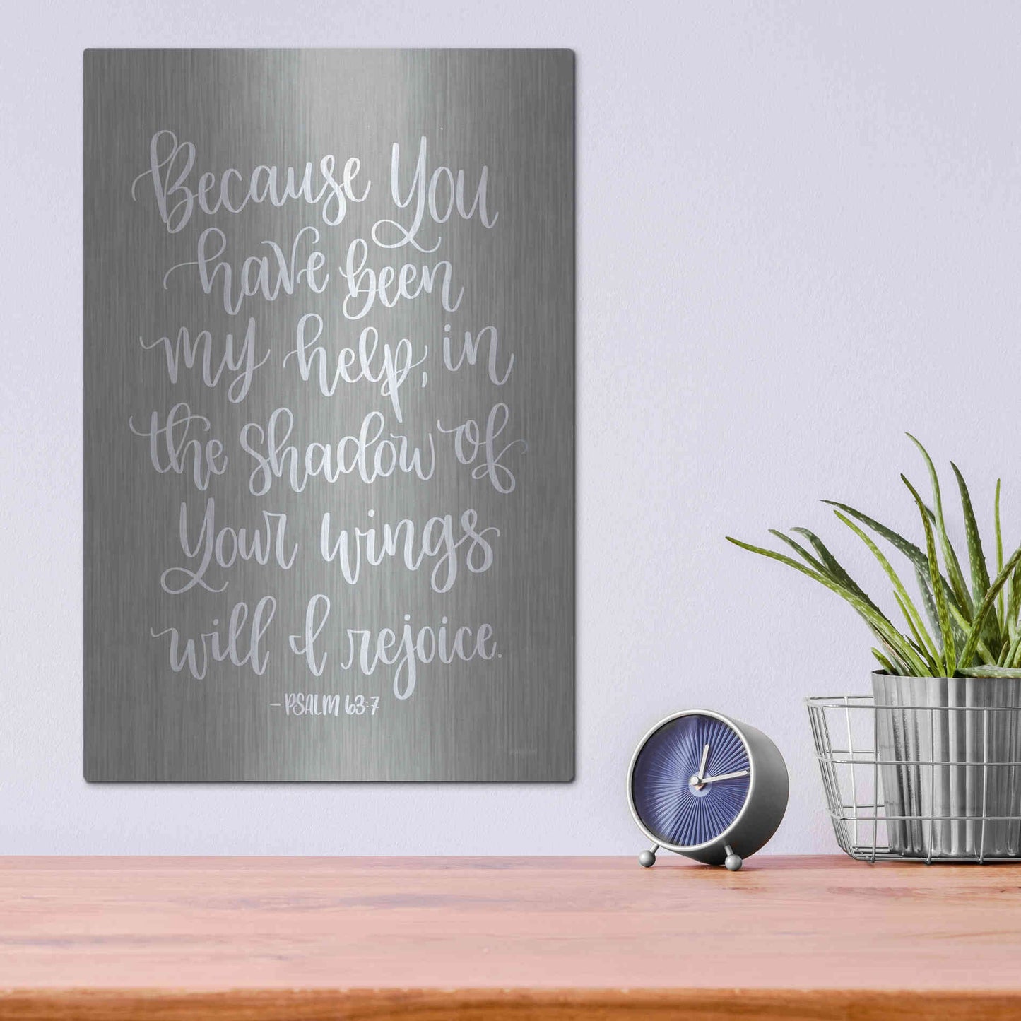 Luxe Metal Art 'You Have Been My Help' by Imperfect Dust, Metal Wall Art,12x16