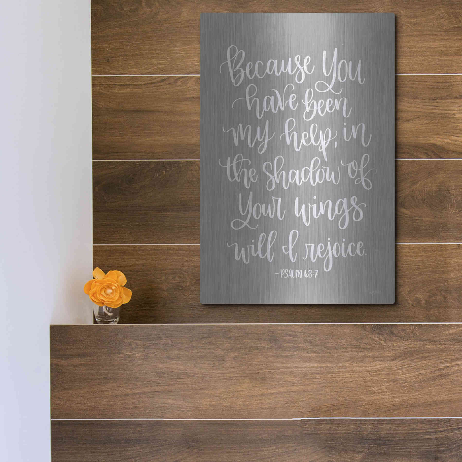 Luxe Metal Art 'You Have Been My Help' by Imperfect Dust, Metal Wall Art,12x16