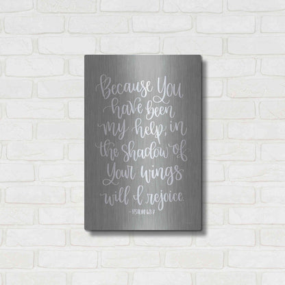 Luxe Metal Art 'You Have Been My Help' by Imperfect Dust, Metal Wall Art,16x24