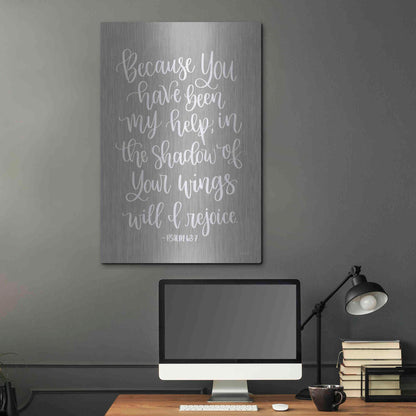Luxe Metal Art 'You Have Been My Help' by Imperfect Dust, Metal Wall Art,24x36