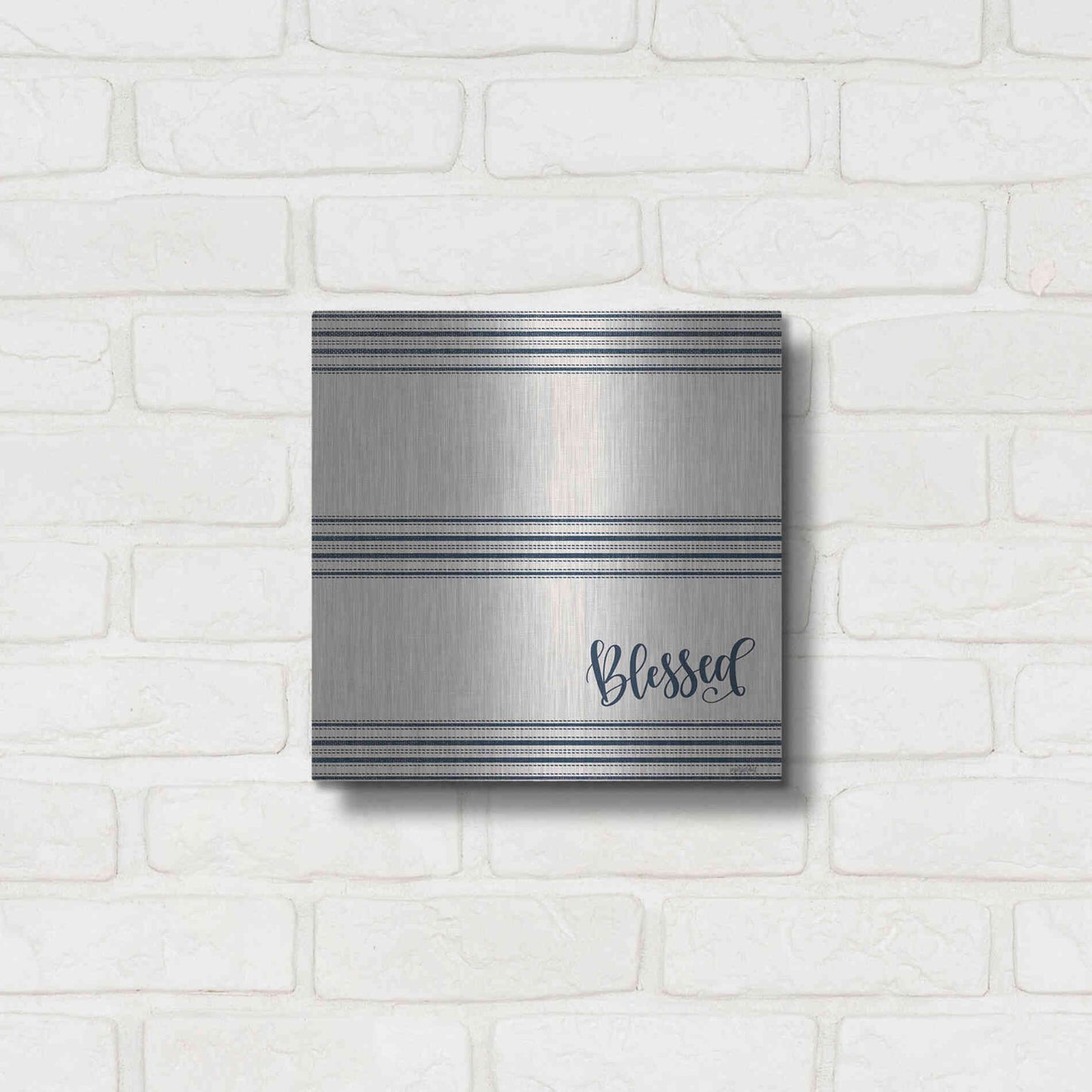 Luxe Metal Art 'Blessed 2' by Imperfect Dust, Metal Wall Art,12x12