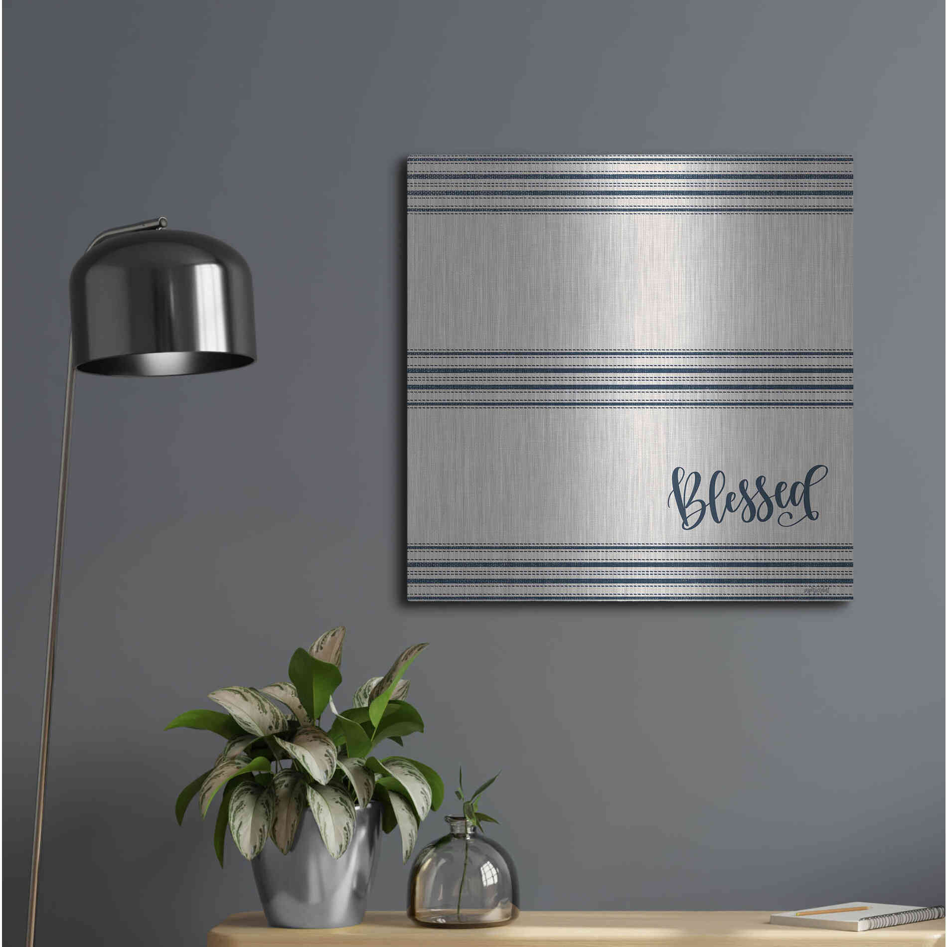 Luxe Metal Art 'Blessed 2' by Imperfect Dust, Metal Wall Art,24x24