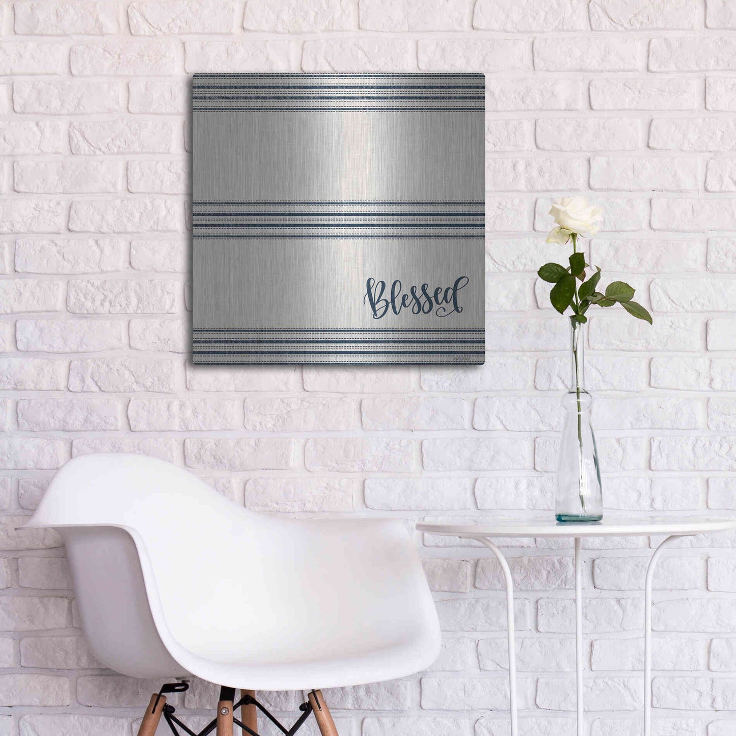 Luxe Metal Art 'Blessed 2' by Imperfect Dust, Metal Wall Art,24x24