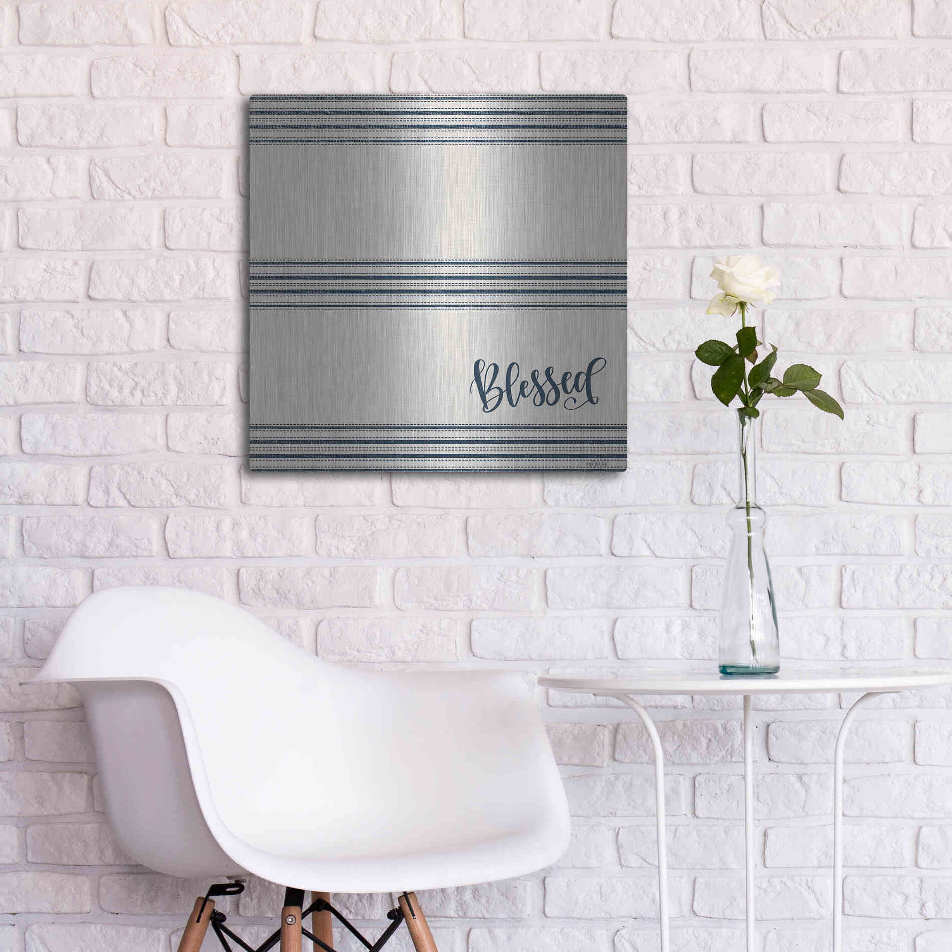 Luxe Metal Art 'Blessed 2' by Imperfect Dust, Metal Wall Art,24x24