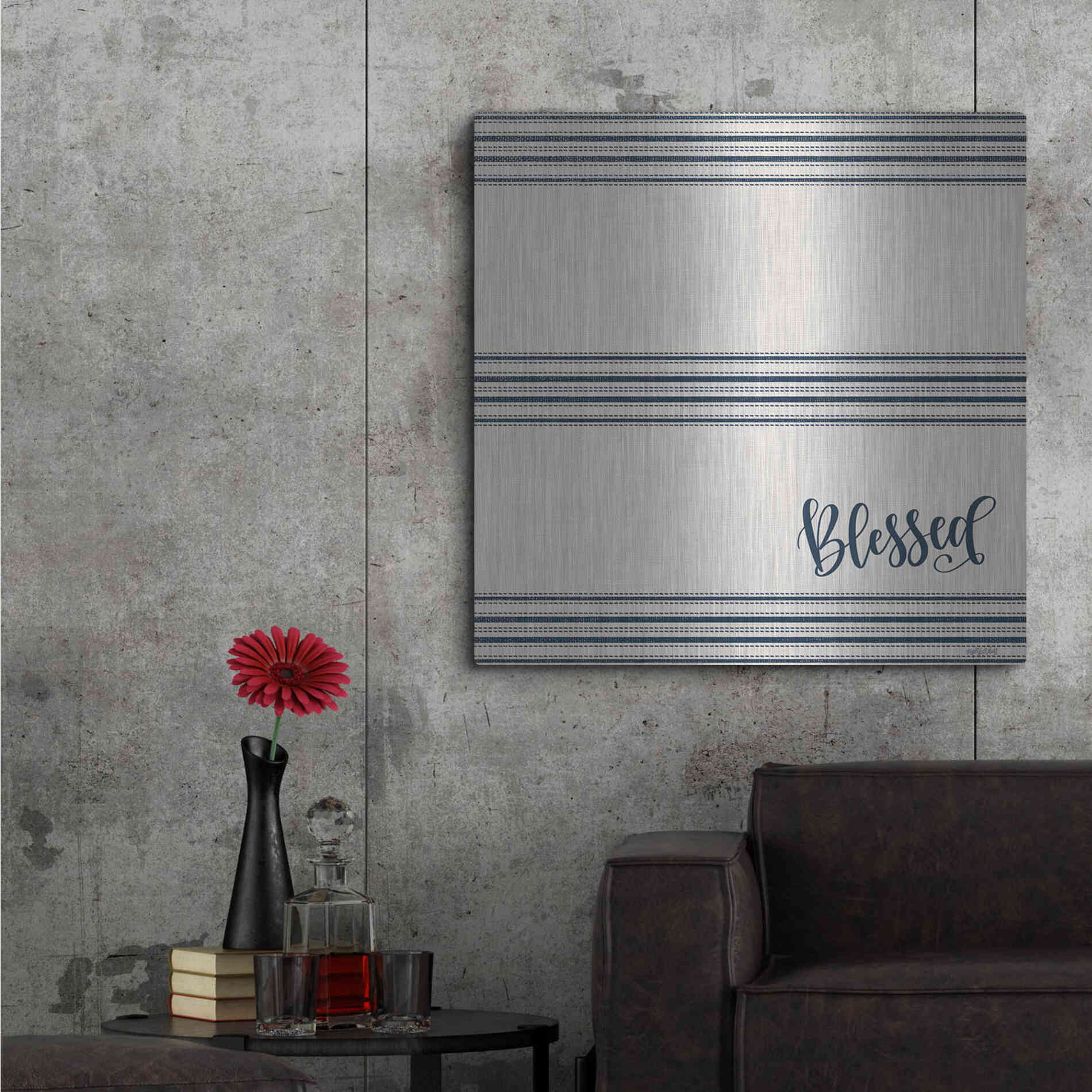Luxe Metal Art 'Blessed 2' by Imperfect Dust, Metal Wall Art,36x36