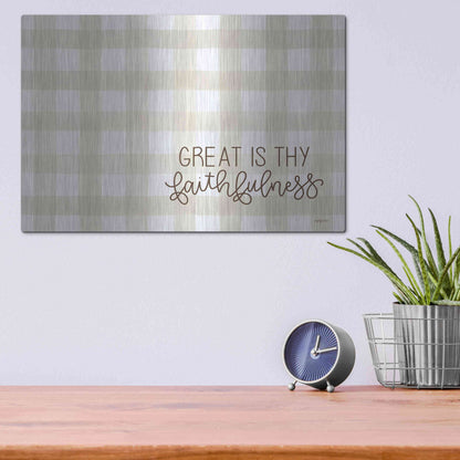 Luxe Metal Art 'Great is Thy Faithfulness 2' by Imperfect Dust, Metal Wall Art,16x12